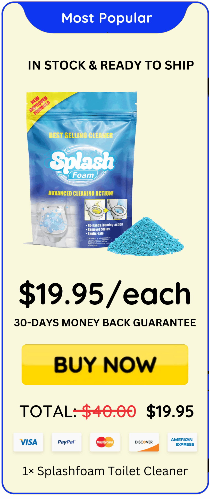 Splashfoam Toilet Cleaner offer price 
